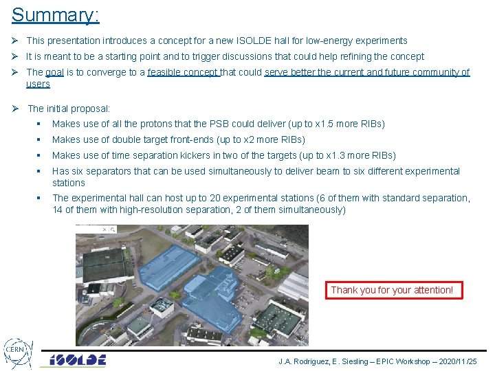 Summary: Ø This presentation introduces a concept for a new ISOLDE hall for low-energy