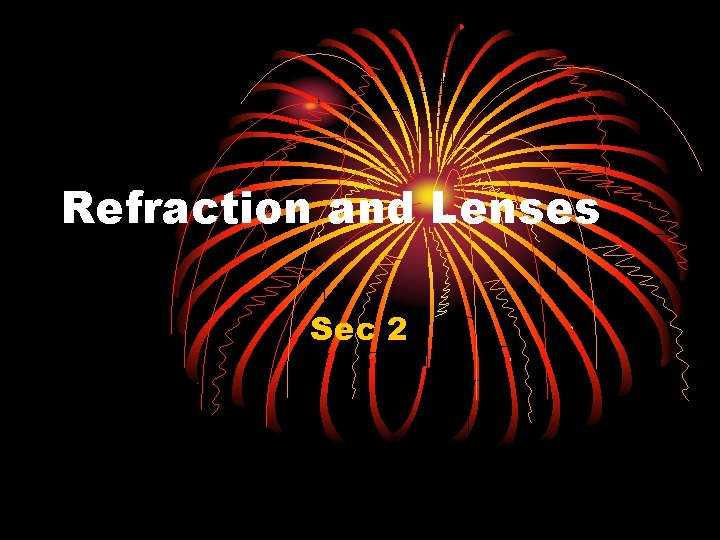 Refraction and Lenses Sec 2 