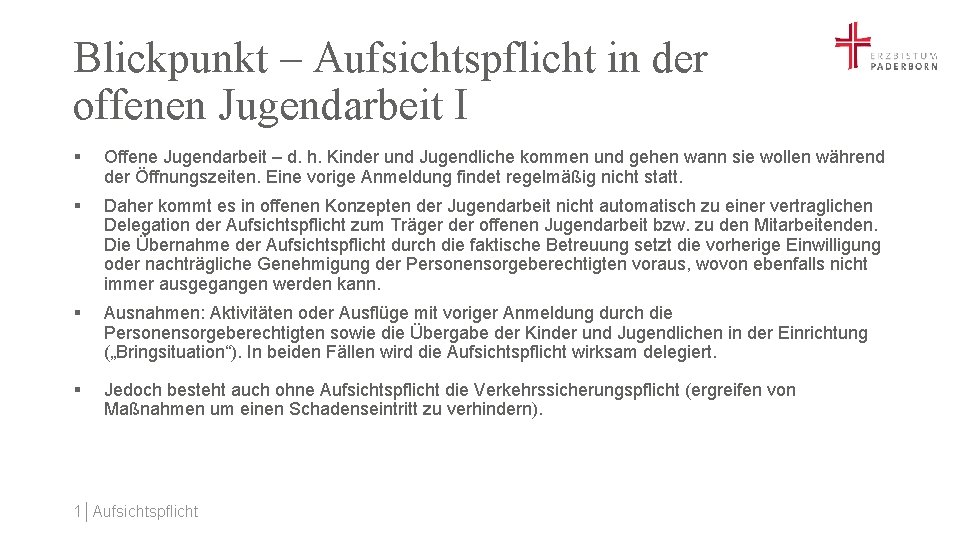 Blickpunkt – Aufsichtspflicht in der offenen Jugendarbeit I § Offene Jugendarbeit – d. h.