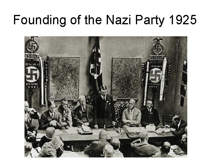 Founding of the Nazi Party 1925 Hitler would become leader of the German Workers’
