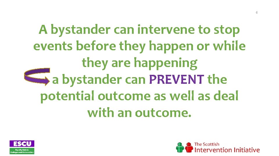 6 A bystander can intervene to stop events before they happen or while they