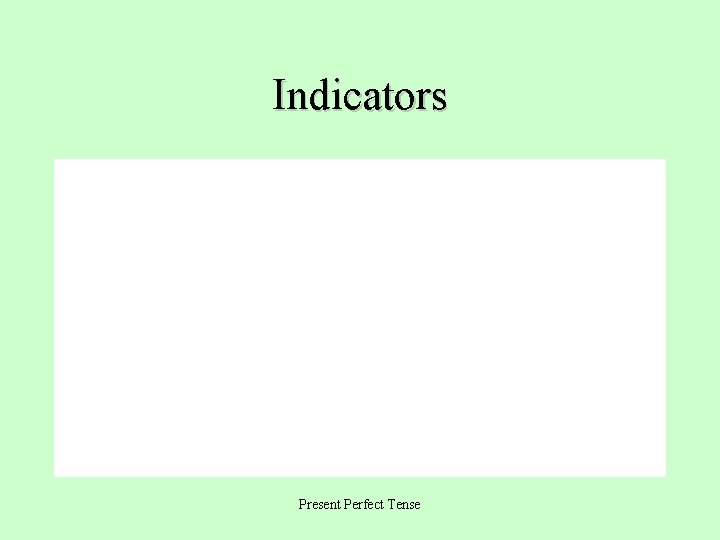 Indicators Present Perfect Tense 
