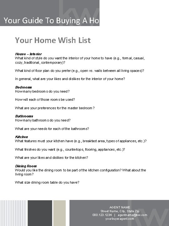 Your Guide To Buying A Home: Your Home Wish List House – Interior What