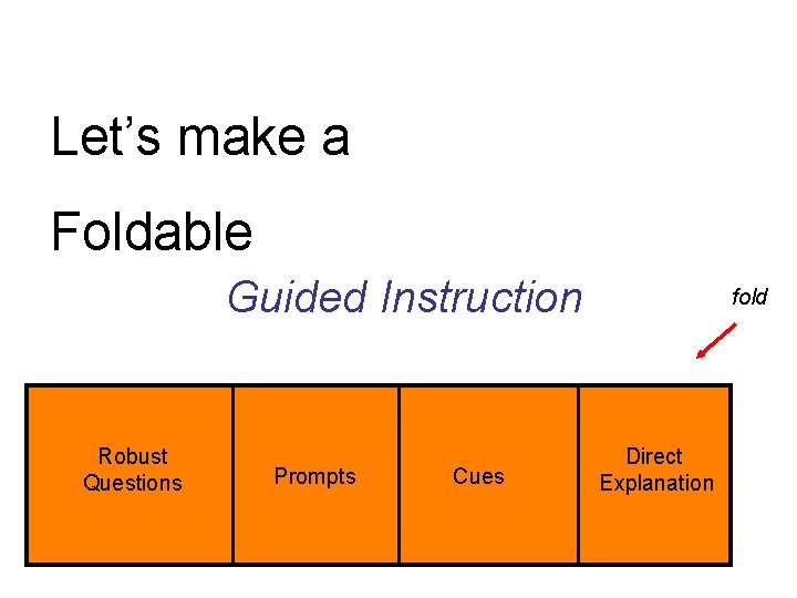 Let’s make a Foldable Guided Instruction Comprehensio Robust n Questions Prompts Cues fold Direct