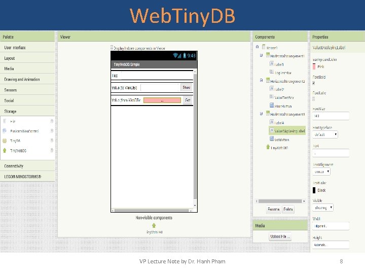 Web. Tiny. DB VP Lecture Note by Dr. Hanh Pham 8 