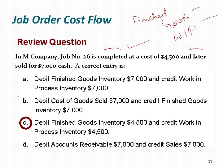 Job Order Cost Flow Review Question In M Company, Job No. 26 is completed