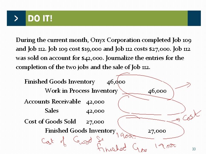 During the current month, Onyx Corporation completed Job 109 and Job 112. Job 109