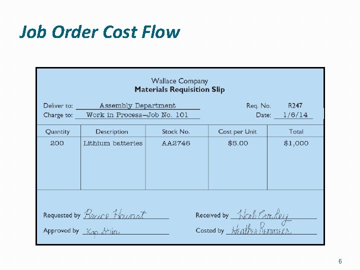 Job Order Cost Flow 6 