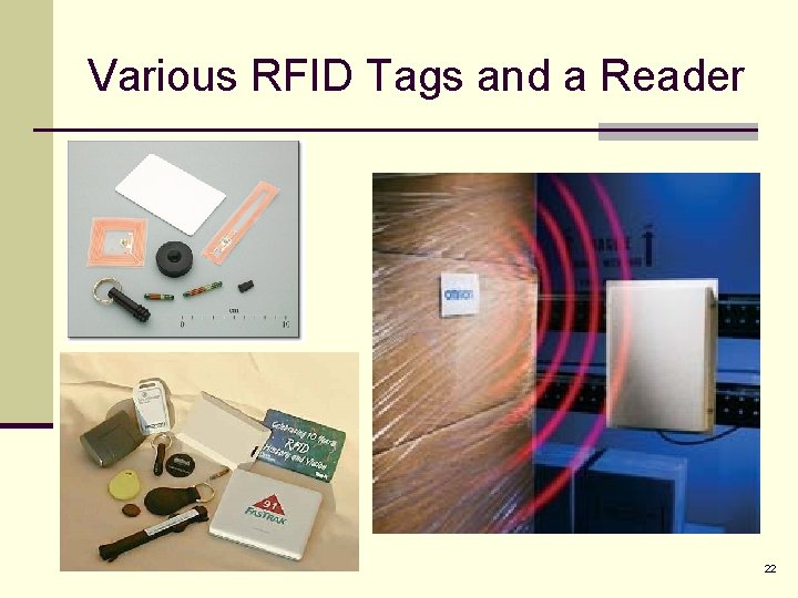 Various RFID Tags and a Reader 22 