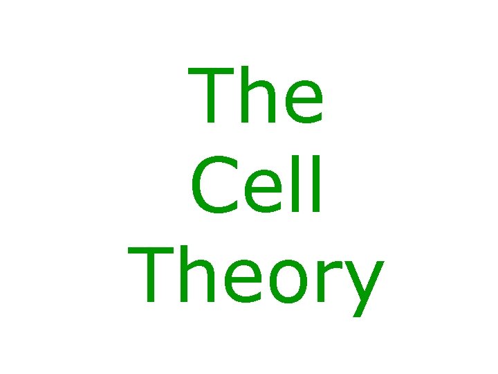 The Cell Theory 