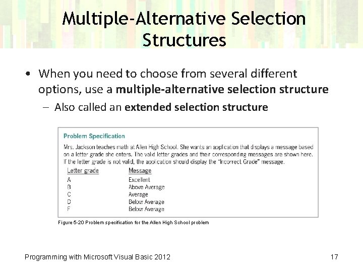 Multiple-Alternative Selection Structures • When you need to choose from several different options, use
