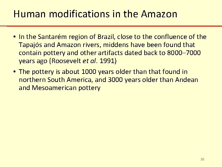 Human modifications in the Amazon • In the Santarém region of Brazil, close to