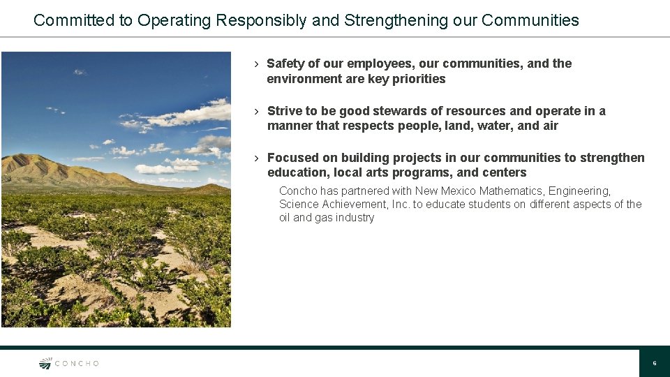 Committed to Operating Responsibly and Strengthening our Communities › Safety of our employees, our