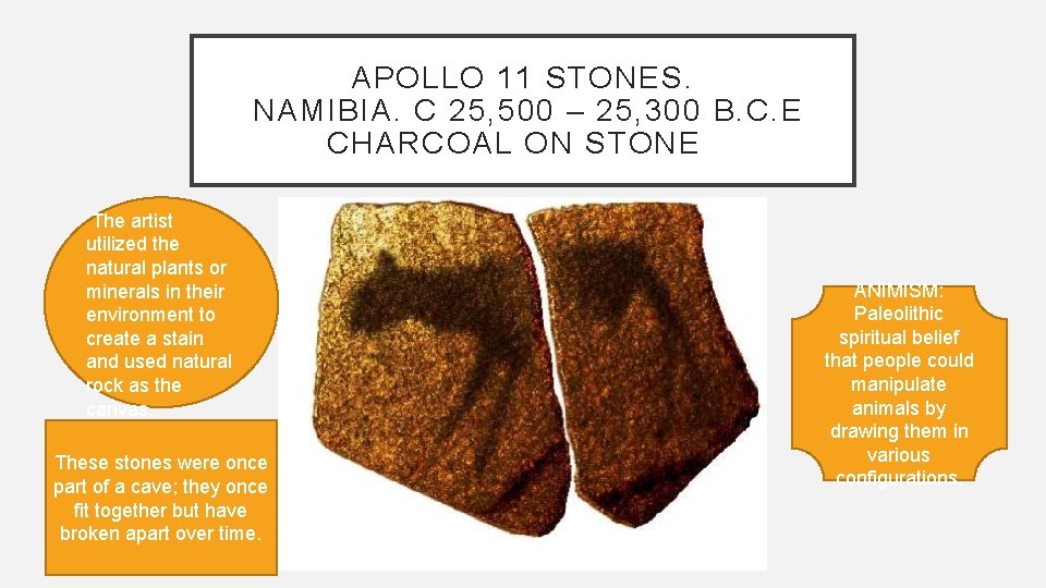 PREHISTORIC ART APOLLO 11 STONES NAMIBIA C 25