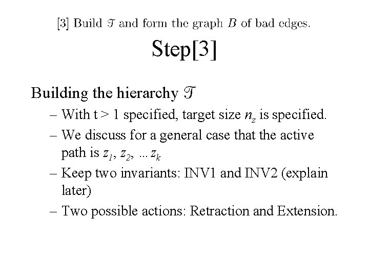 Step[3] Building the hierarchy – With t > 1 specified, target size nz is