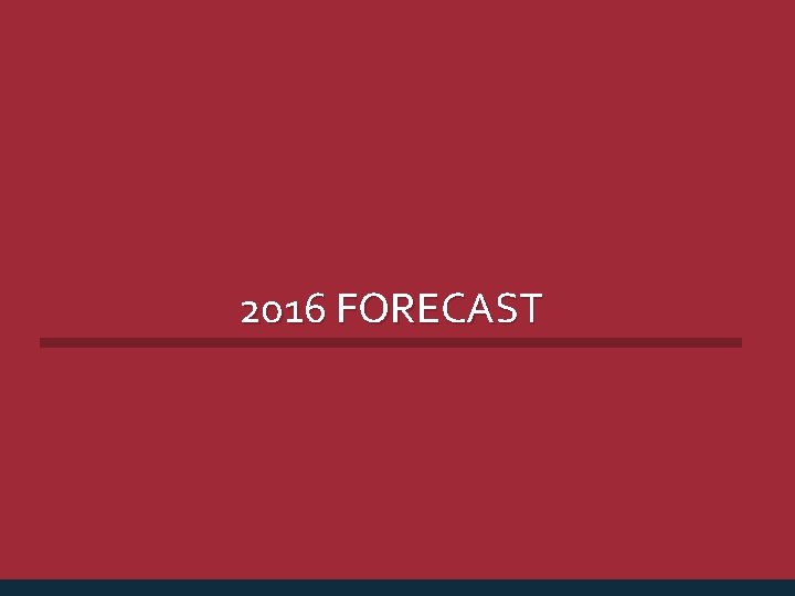 2016 FORECAST 