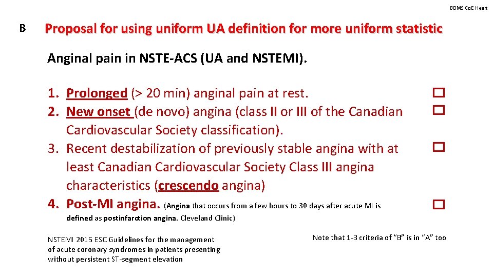 BDMS Co. E Heart B Proposal for using uniform UA definition for more uniform