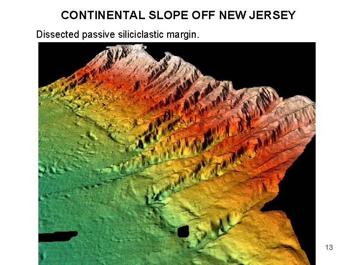 CONTINENTAL SLOPE OFF NEW JERSEY Dissected passive siliciclastic margin. 13 