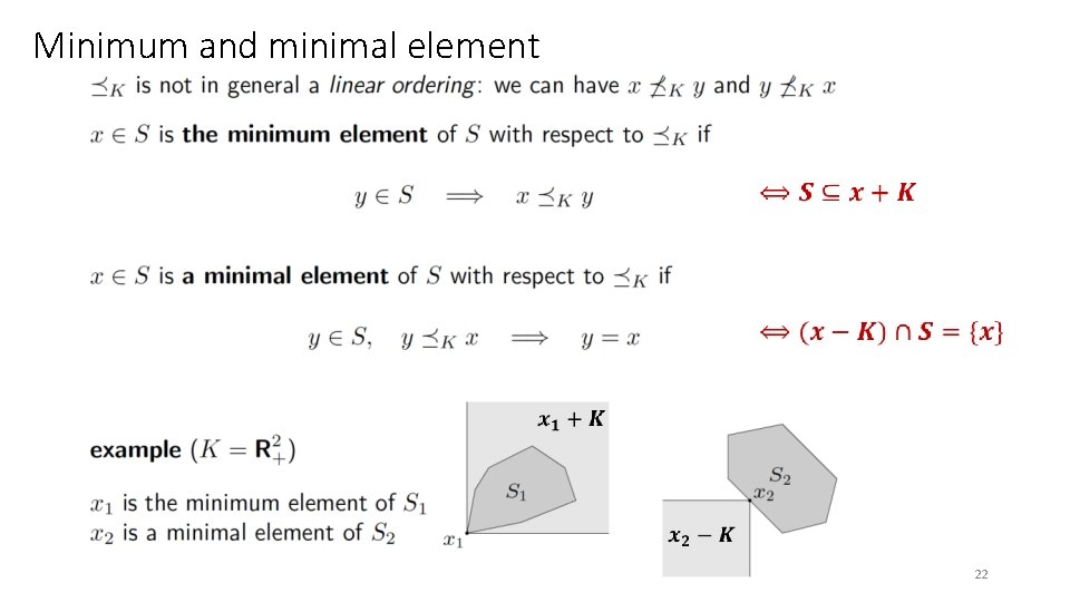 Minimum and minimal element 22 