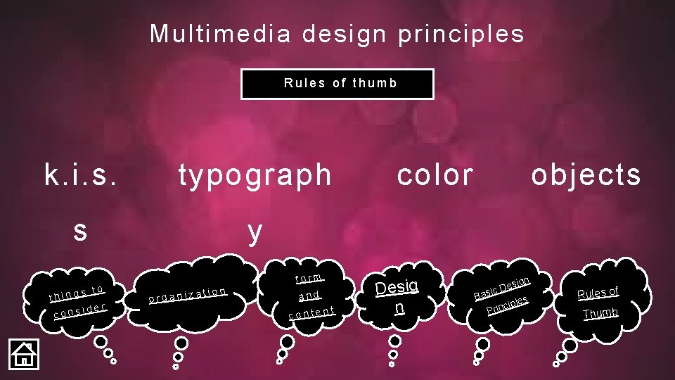 Multimedia design principles Rules of thumb k. i. s. typograph s y s to
