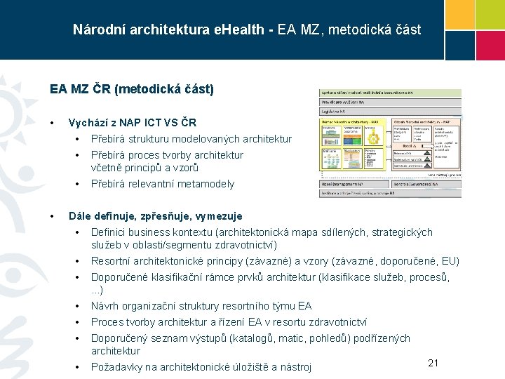 Národní architektura e. Health - EA MZ, metodická část EA MZ ČR (metodická část)