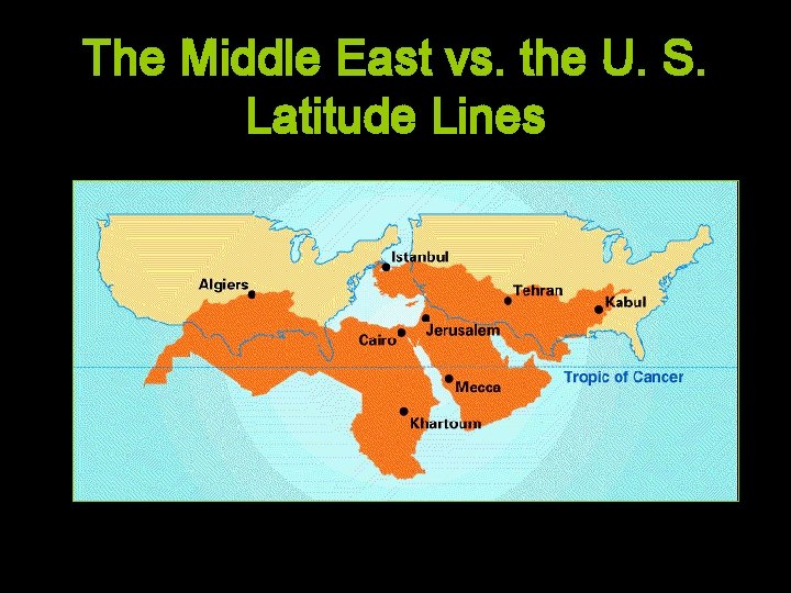 The Middle East vs. the U. S. Latitude Lines 