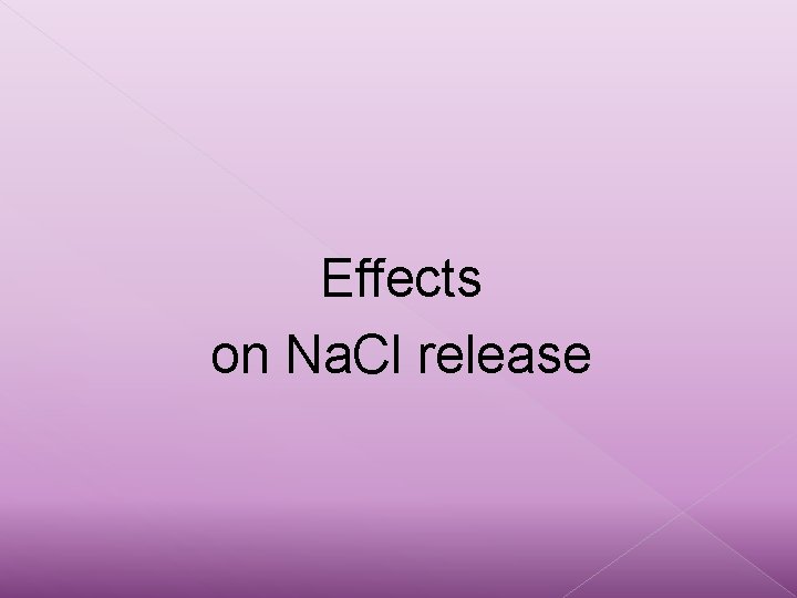 Effects on Na. Cl release 