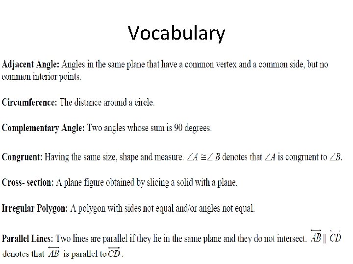 Vocabulary 