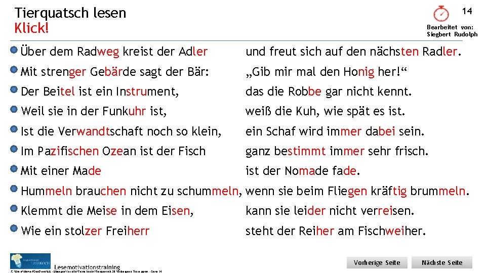 Tierquatsch lesen Klick! 14 Bearbeitet von: Siegbert Rudolph Über dem Radweg kreist der Adler