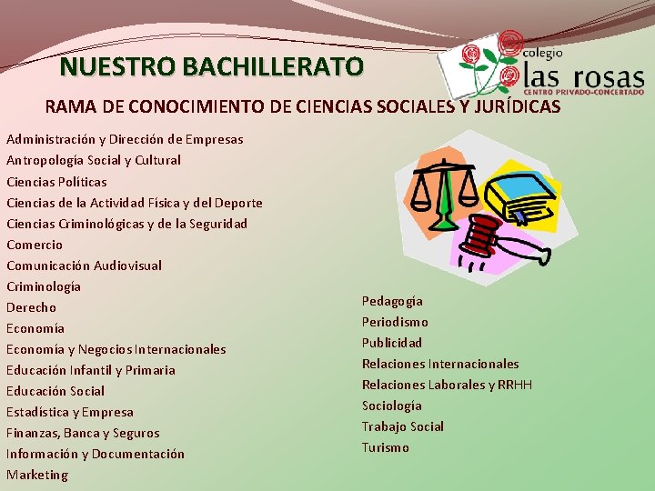 NUESTRO BACHILLERATO RAMA DE CONOCIMIENTO DE CIENCIAS SOCIALES Y JURÍDICAS Administración y Dirección de