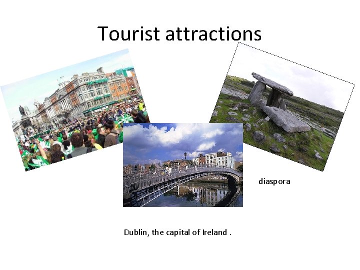 Tourist attractions diaspora Dublin, the capital of Ireland. 