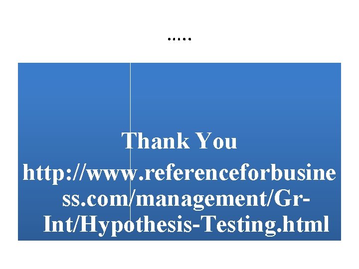 …. . Thank You http: //www. referenceforbusine ss. com/management/Gr. Int/Hypothesis-Testing. html 