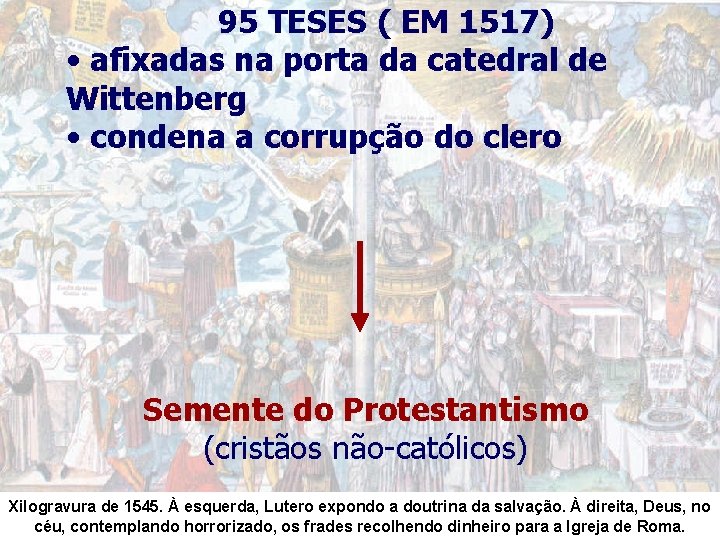 95 TESES ( EM 1517) • afixadas na porta da catedral de Wittenberg •