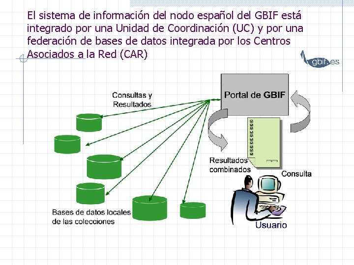 El sistema de información del nodo español del GBIF está integrado por una Unidad