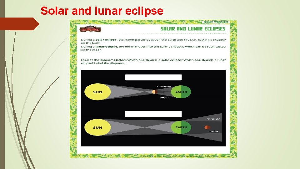 Solar and lunar eclipse 