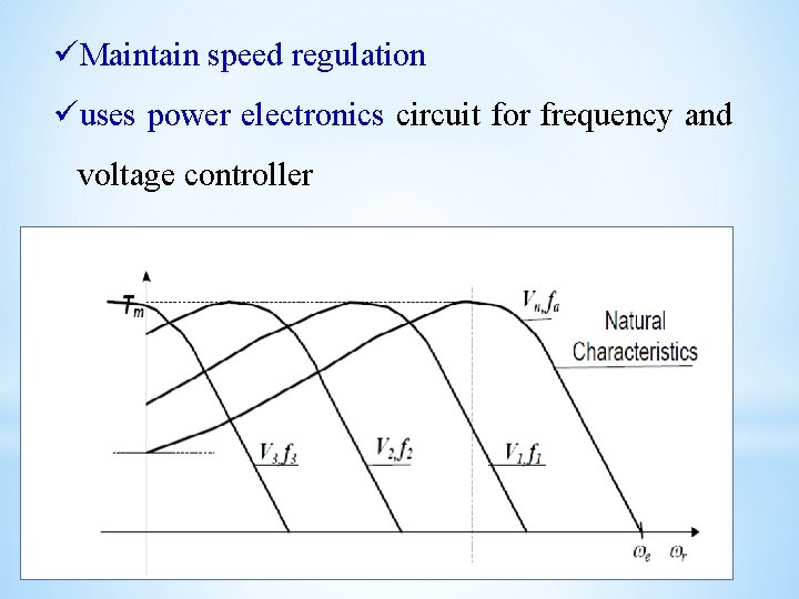 üMaintain speed regulation üuses power electronics circuit for frequency and voltage controller 