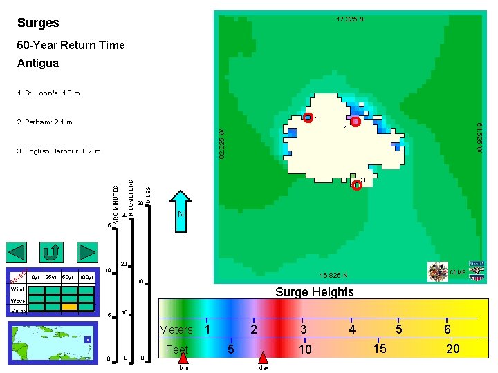 17. 325 N Surges 50 -Year Return Time Antigua 1. St. John’s: 1. 3