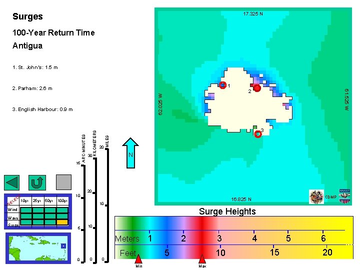 17. 325 N Surges 100 -Year Return Time Antigua 1. St. John’s: 1. 5