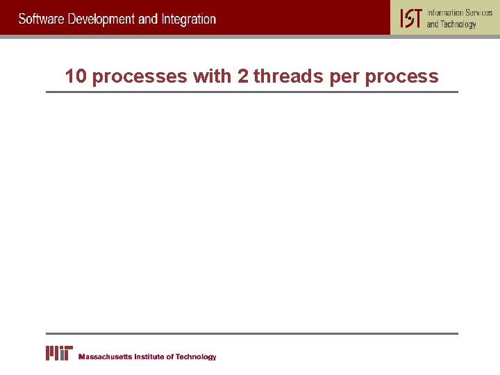 10 processes with 2 threads per process 
