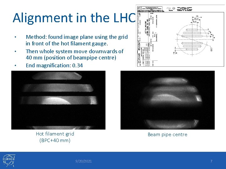 Alignment in the LHC • • • Method: found image plane using the grid