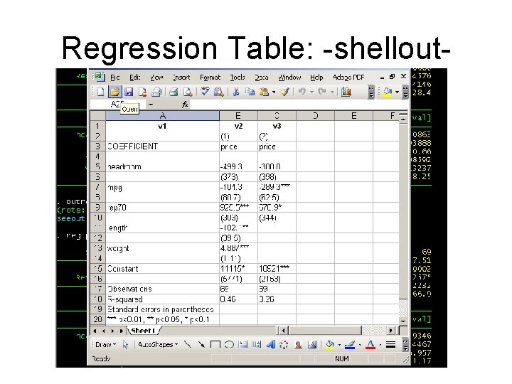 Regression Table: -shellout- 