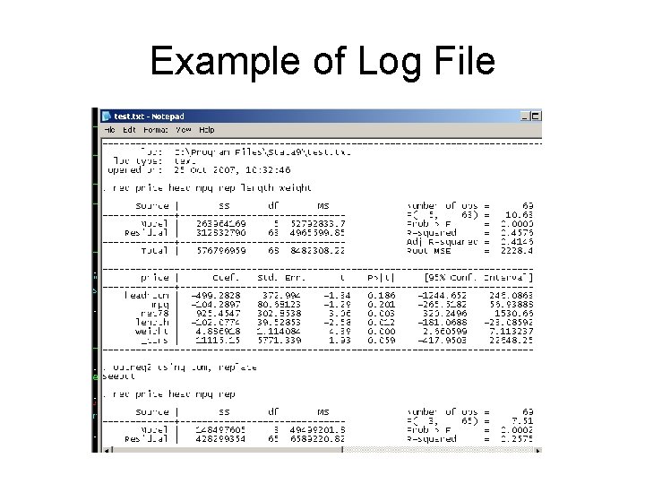 Example of Log File 