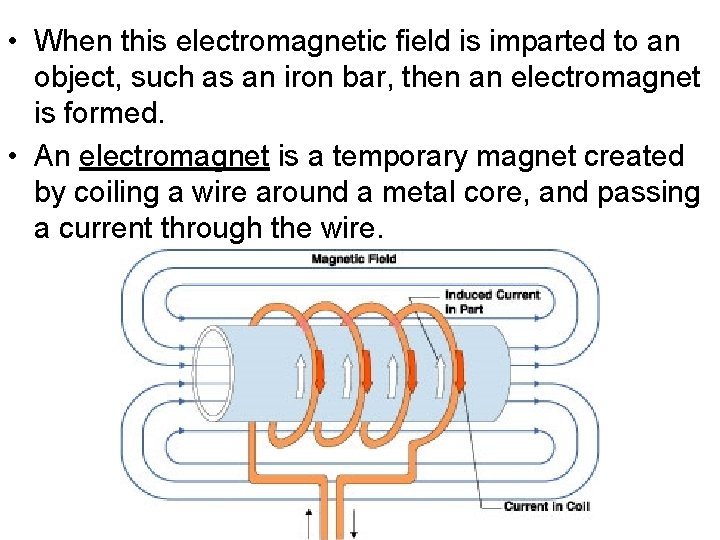  • When this electromagnetic field is imparted to an object, such as an