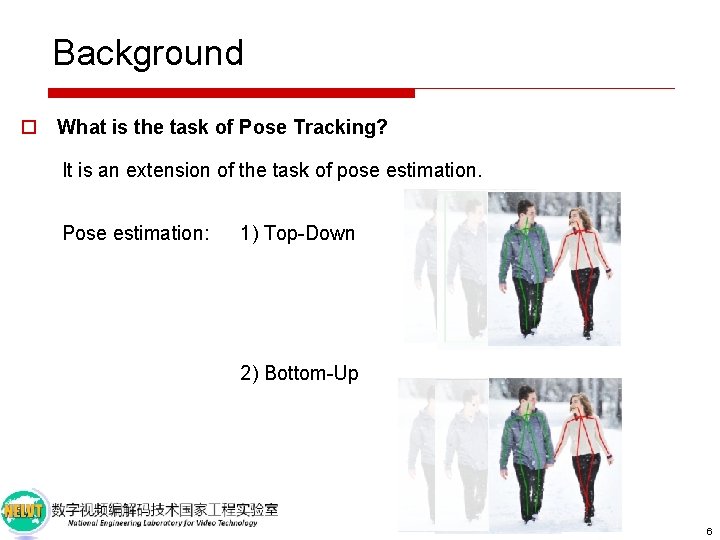 Background o What is the task of Pose Tracking? It is an extension of