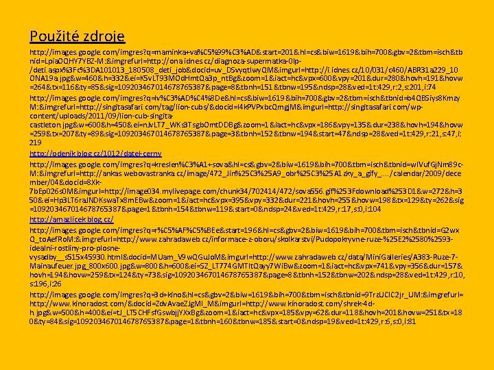 Použité zdroje http: //images. google. com/imgres? q=maminka+va%C 5%99%C 3%AD&start=201&hl=cs&biw=1619&bih=700&gbv=2&tbm=isch&tb nid=Lpia. OQHY 7 YBZ-M: &imgrefurl=http: