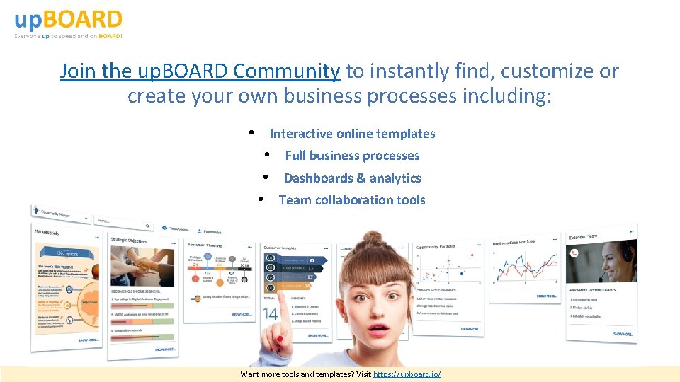 Join the up. BOARD Community to instantly find, customize or create your own business Join the up. BOARD Community to instantly find, customize or create your own business
