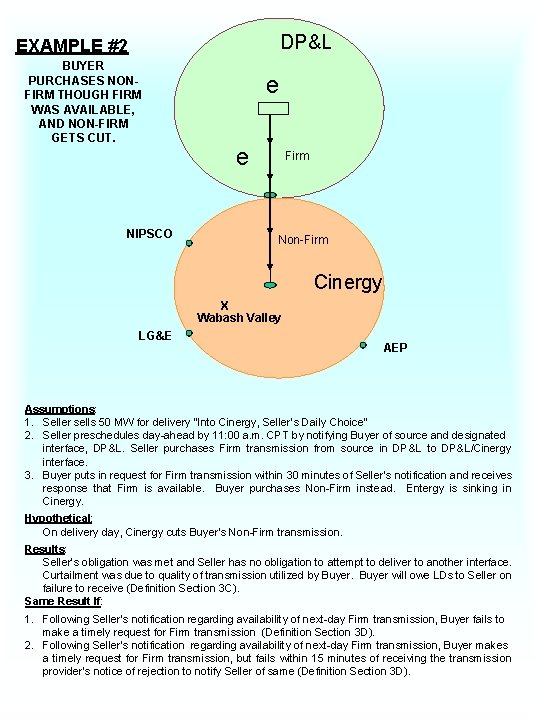 DP&L EXAMPLE #2 BUYER PURCHASES NONFIRM THOUGH FIRM WAS AVAILABLE, AND NON-FIRM GETS CUT.