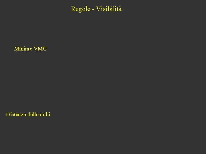 Regole - Visibilità Minime VMC Distanza dalle nubi 