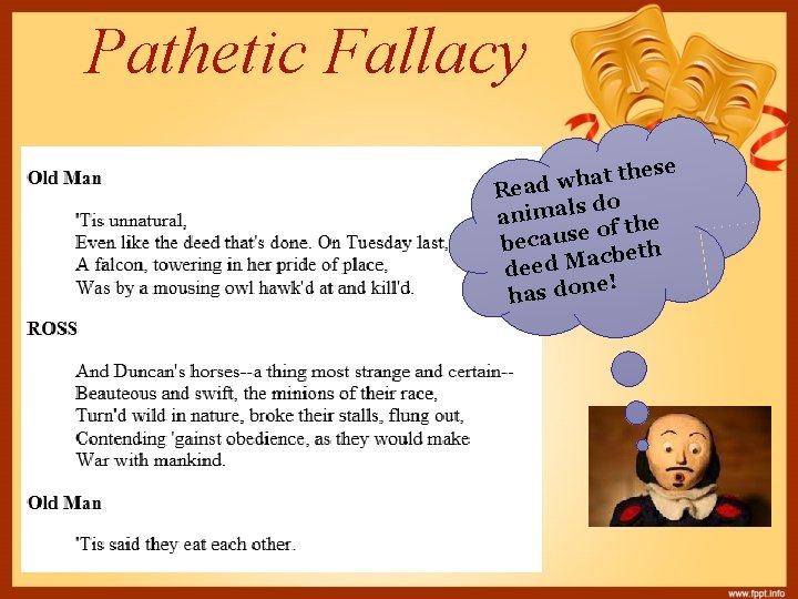 Pathetic Fallacy these t a h w Read s do animal the f o