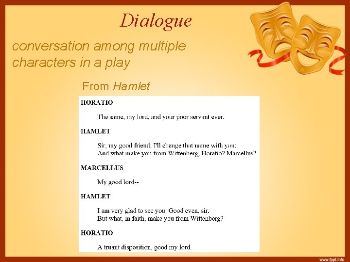 Dialogue conversation among multiple characters in a play From Hamlet 